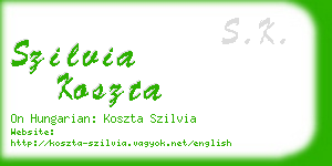 szilvia koszta business card